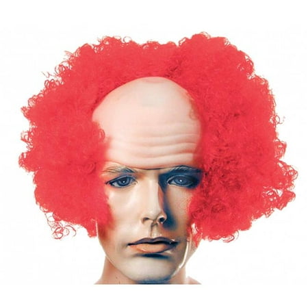 Bald Curly Clown Florida Front Wig - Hot Pink