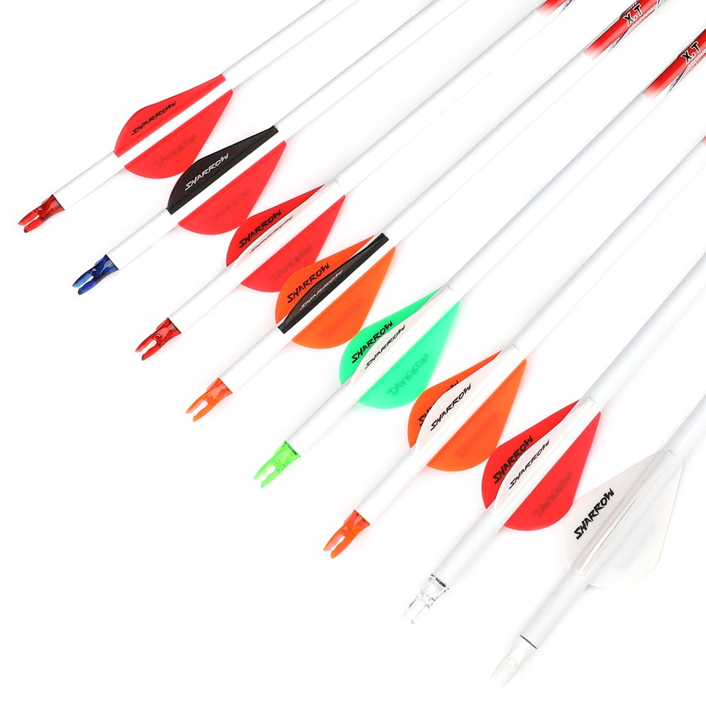 SHARROW XT 32 inch Pure Carbon Arrows ID6.2 SP300-800 Recurve Bow Compound Bow(12 Pack)