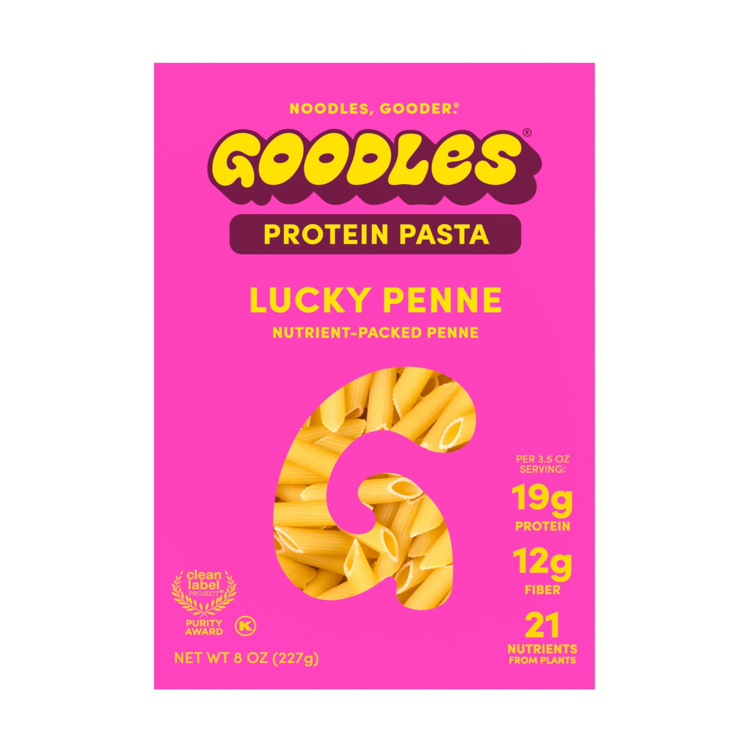 (3 pack) Goodles Protein-Packed Dry Pasta Lucky Penne 8 oz