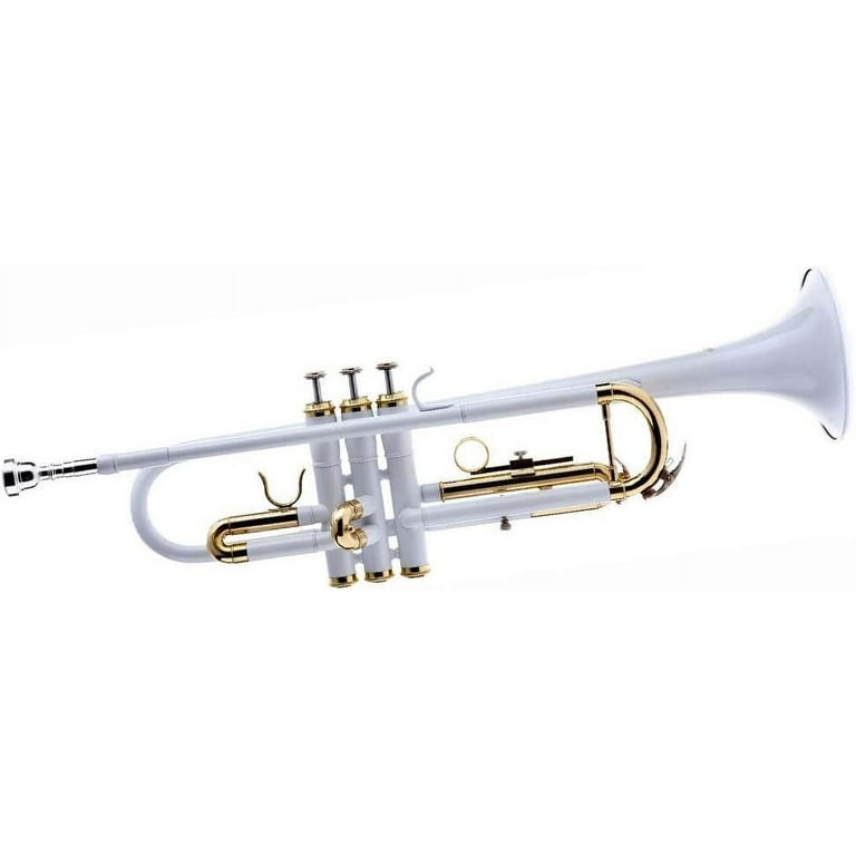 Hawk WD-T314-WH Bb Trumpet with Case and Mouthpiece, White