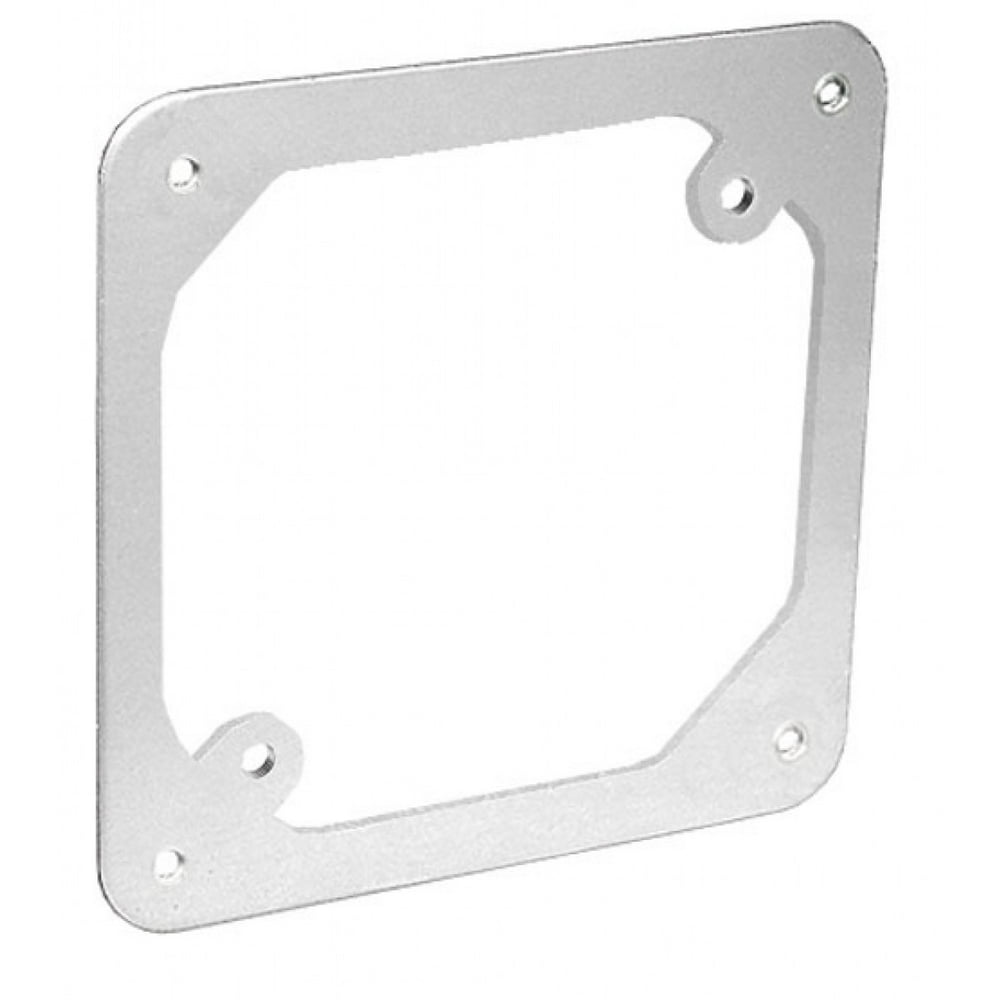 5 Pcs, Zinc Plated Steel 4 Square Cover w/Two 832 Mounting Holes, Adapts Octagon/Round Box to 4