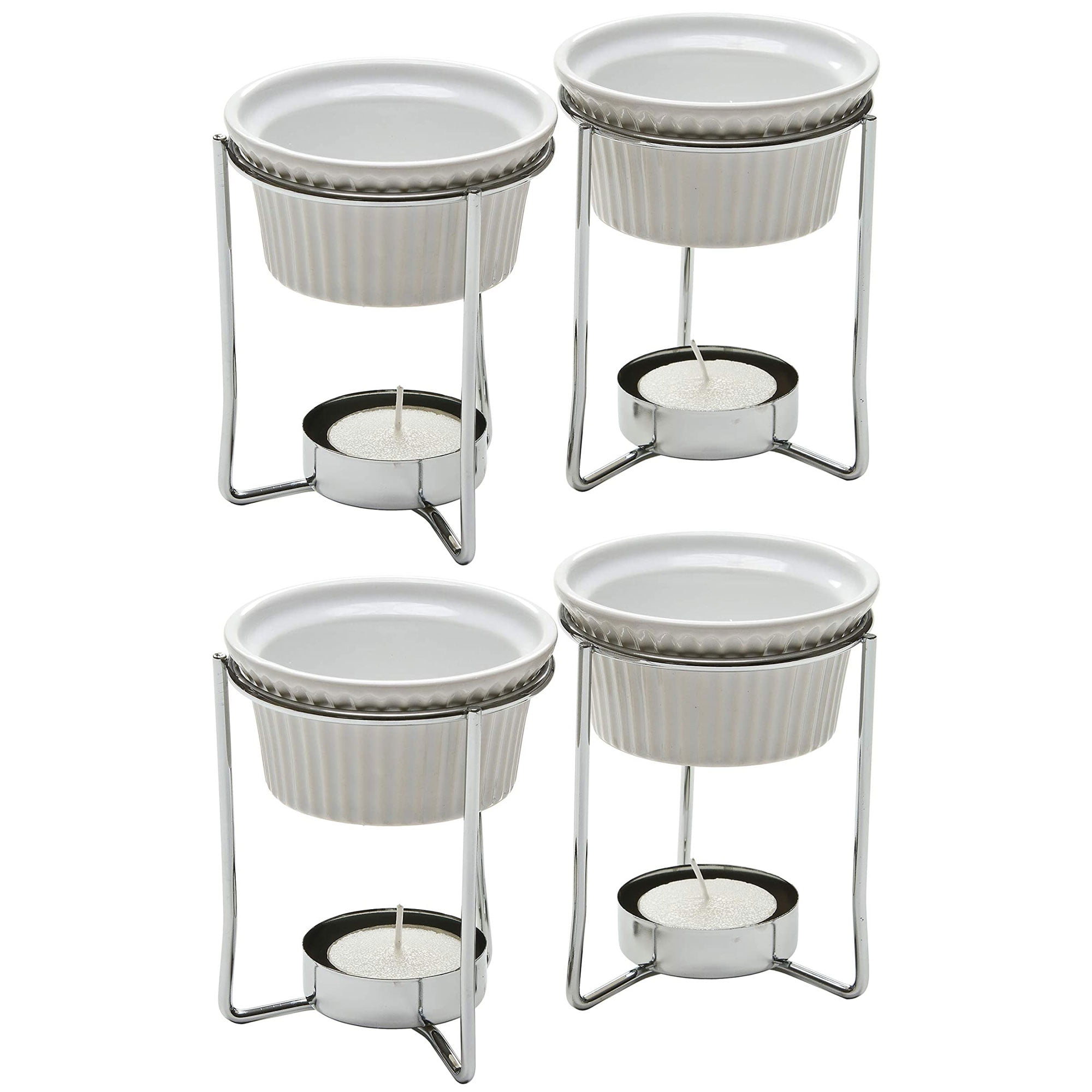 Stainless Steel Butter Warmer Pot & Stand Melter w/ Tea Light  NEW 