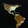 thumbnail image 2 of Atelier B Art Studio 15x15 Black Ornate Wood Framed with Double Matting Museum Art Print Titled - AMERICAN CONTINENT AT NIGHT, 2 of 4