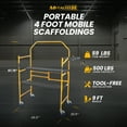 thumbnail image 3 of MetalTech 4 Ft Adjustable Portable Scaffolding Platform w/ Locking Wheels, 3 of 11