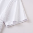 thumbnail image 6 of 2 PC Outfit Set for Men Collared Short Sleeve Button Down Shirt and Drawstring Shorts Casual Summer Ribbed Outfit Sets White M, 6 of 8