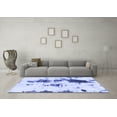 thumbnail image 3 of Ahgly Company Machine Washable Indoor Square Abstract Blue Modern Area Rugs, 3' Square, 3 of 4