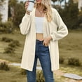 thumbnail image 6 of Scyoekwg Women's Cardigans Fall Coats Solid Color Open Front Cardigan Coat Loose Long Sleeve Casual Lightweight Trendy Cardigan(Beige,S), 6 of 6