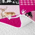 thumbnail image 5 of Erosebridal Pink Camo Grid Quilt Full,Rustic Mallard Duck Safari Deer Full Bedspread Sets For Girls Boys,3 Pieces, 5 of 7