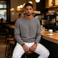 thumbnail image 6 of UDAUDU Mens Long Sleeve T Shirt Casual Tee Shirts Basic Crew Neck T Shirt for Daily Wear Lightweight Breathable Pullover Shirts L, 6 of 9