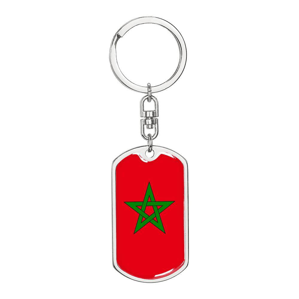 Morocco Country Flag Name License Plate Car Decoration Stainless Steel Accessory 