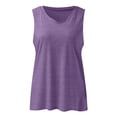thumbnail image 4 of WTXUE Tank Tops Sleeveless, Scoop Neck Cotton Summer Pleated Tank for Women 2024 Loose V Neck Flowy Solid | Casual for Women Purple XXL, 4 of 5