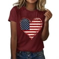 thumbnail image 2 of VerPetridure American Flag Shirts for Women 4th of July Tops USA Print T Shirt Casual Short Sleeve American Proud T-Shirt Tops, 2 of 4