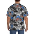 thumbnail image 5 of Xecao offers the Video Game for Men's Casual Short-sleeved Shirt, a button-up collared shirt with a pocket, perfect for beach vacations and yacht travel in the Medium size., 5 of 7
