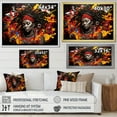 thumbnail image 4 of Designart "Street Art Woman Portrait in Red and Yellow II" People Framed Wall Art - Global Red African American Art Entryway Framed Wall Art Print, 4 of 6