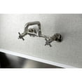 thumbnail image 2 of Kingston Brass KS423PN Concord Two-Handle Wall-Mount Kitchen Faucet, Polished Nickel, 2 of 5