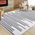 thumbnail image 4 of EastVita Area Rugs Carpets 5'*7' Area Rug Modern Berber Stripe Rug Stain-Resistant Non-Slip Throw Rug Soft Washable Rugs for Playroom Dorm Apartment,Gray Beige Beige Gray 5ft*7ft, 4 of 7