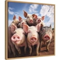 thumbnail image 4 of Kate and Laurel Sylvie Funny Animal Pig Selfie Framed Canvas Wall Art by The Creative Bunch Studio, 22x22 Natural, Funny Cute Animal Art for Wall, 4 of 7
