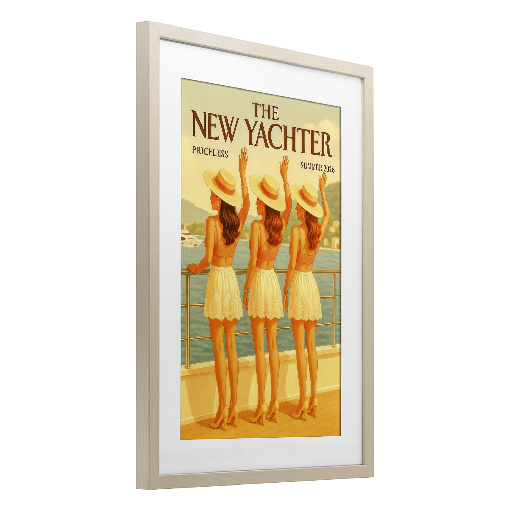 Stupell Industries Magazine Parody Fashion Trio Birch Framed Print Under Glass, design by Grotto Studios