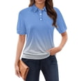 thumbnail image 5 of Yubnlvae 2025 Women's Trendy Summer Collared Blouses - Short Sleeve, Wrinkle-Resistant, Lightweight for Vacation & Office Casual Sky Blue S, 5 of 7