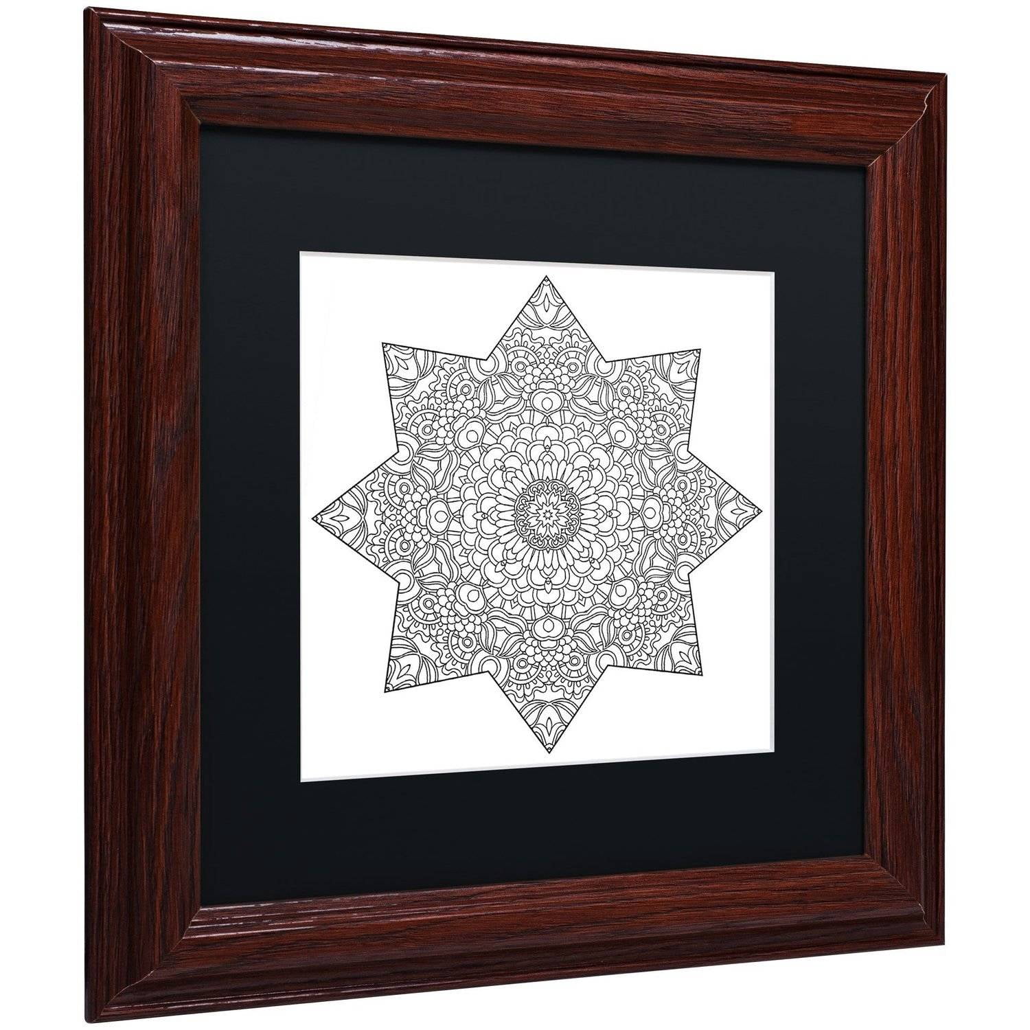 Trademark Fine Art "Mixed Coloring Book 14" Canvas Art by Kathy G. Ahrens, Black Matte, Wood Frame