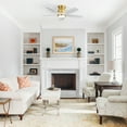 thumbnail image 3 of Sofucor 42" Gold Farmhouse Ceiling Fans with Light and Remote, 6-Speed for Bedroom, Living Room, Indoor, 3 of 12