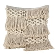 thumbnail image 2 of Saro Lifestyle Moroccan Wedding Blanket Design Fringe Cotton Down Filled Throw Pillow, 2 of 4