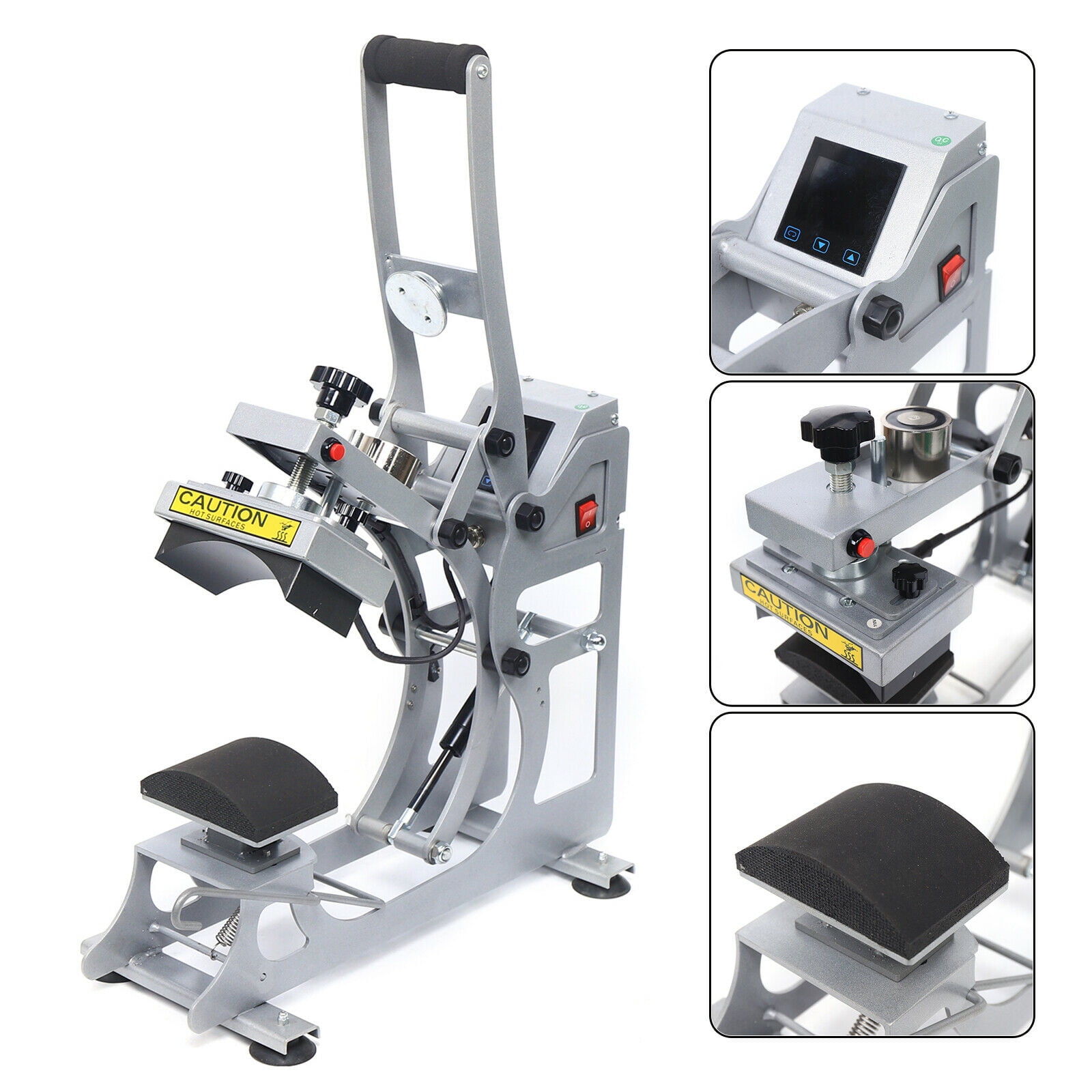 Magnetic Semi-Automatic Cap Ironing Machine Hot Labeling Machine 2in1 Heat Press Machine Magnetic Hat Cap Plate Sublimation Transfer Printer Digital Transfer Sublimation T-Shirt Cap Hat Printer Kit