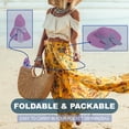 thumbnail image 4 of Straw Sun Summer Hat for Women, Female Wide Brim UPF 50+ UV Protection Bowknot Cap, Stylish Braid Visor, Ladies Foldable Roll Up Packable Floppy Beach Hat with Windproof Chin Strap,, 4 of 5