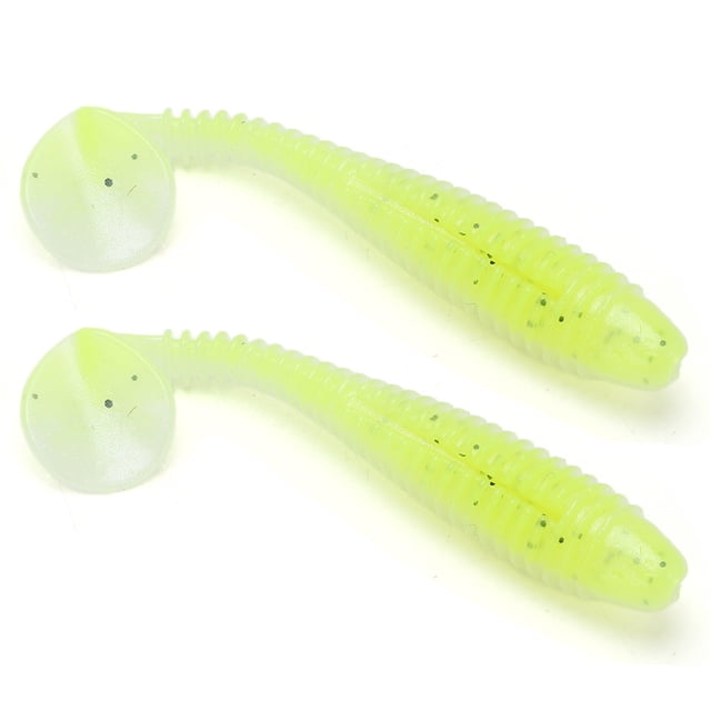 Appât Doux Leurre de Pêche en Queue de Poisson en Silicone 15Pcs Silicone Simulation de Leurre Doux Appât de Pêche en Queue de Poisson Double Couleur avec Motif en Spirale pour Type de Pêche en Mer