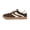 Brown, variant on LUCKY STEP Womens Retro Suede Sneakers Gum Sole Low-Top Casual Shoes,White&Grey