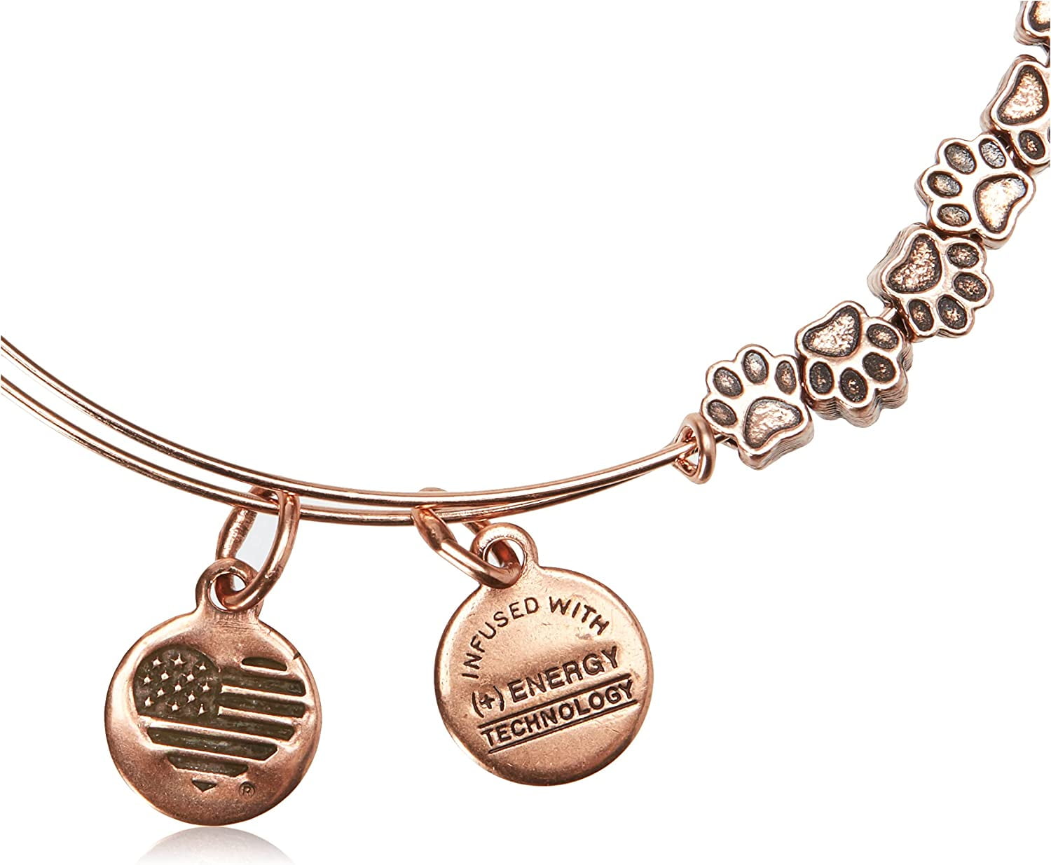 Alex And Ani Paw Print Beaded Bangle Rafaelian Rose Gold