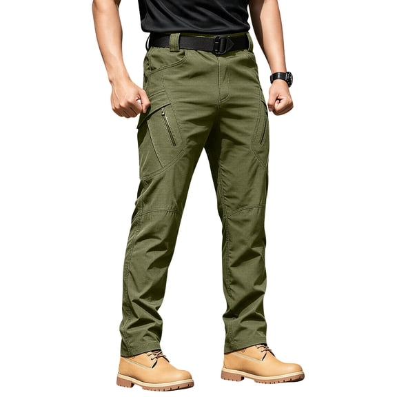 Meltox Men's Softshell Snow Ski Pants Waterproof Windproof Insulated Cargo Winter Army Green L