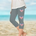 thumbnail image 2 of Ugoldhm Girls Capris 4th Of July Print Sport Casual Fashion Pant Summer Slim Yoga Cropped Leggings Size 2-13, 2 of 9