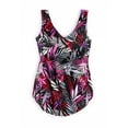 thumbnail image 4 of Swim 365 Women's Plus Size Sarong V-Neck Tummy Control One-Piece Swimsuit, 4 of 6