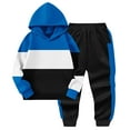 thumbnail image 2 of THDHVS Toddler Sweatsuit,2PCS Outfits Kids Sports Tracksuits Long Sleeve Pullover Hoodies Sweatshirt and Sweatpants Fall Winter Suit Blue 9 10 Years, 2 of 5