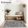 thumbnail image 3 of ODIKA 3'x5' Machine Washable Non-Slip Area Rug, Luxurious Zebra Stripe Abstract Decorative High Traffic Rug with Pad, Black, 593540, 3 of 8