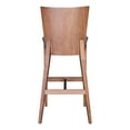 thumbnail image 6 of Modern Contemporary Bar Side Stool Chair Barstool, Set of 2, Walnut Brown Grey Gray, Poly Linen Fabric Wood, 6 of 8