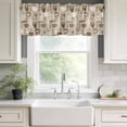 thumbnail image 3 of Coffee Rod Pocket Curtain Valance, Beige Farmhouse Retro Beans Latte Tea Cup Funny Farmhouse Window Valance for Living Room, Bedroom, Kitchen 54"W x 18"L, 3 of 9