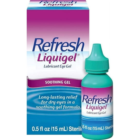 Refresh Liquigel Lubricant Eye Gel Drops, 0.5 Fl Oz Sterile, 2 Pack