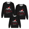 thumbnail image 4 of Generic Matching Family Christmas Pajamas Matching Family Pullover Sets Merry Xmas Print Crew Neck Pullover for Kids Sleepwear Long Sleeve Comfy Loungewear (4-5 Years,a-Black), 4 of 4