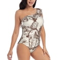 thumbnail image 3 of Cauagu Two Cowboys Riding Horses In The Desert Print Women's Sexy One Piece Swimsuits One Shoulder Ruffle Tummy Control Bathing Suit Slimming Swimwear-Medium, 3 of 6
