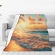 thumbnail image 1 of Balery Tropical Sunset Beach Scene Manta de Felpa Suave y Acogedora – Cobija de Franela Aterciopelada para Cama, Lavable y Cálida para Sofá, Mascotas, Transpirable-80"x60", 1 of 7