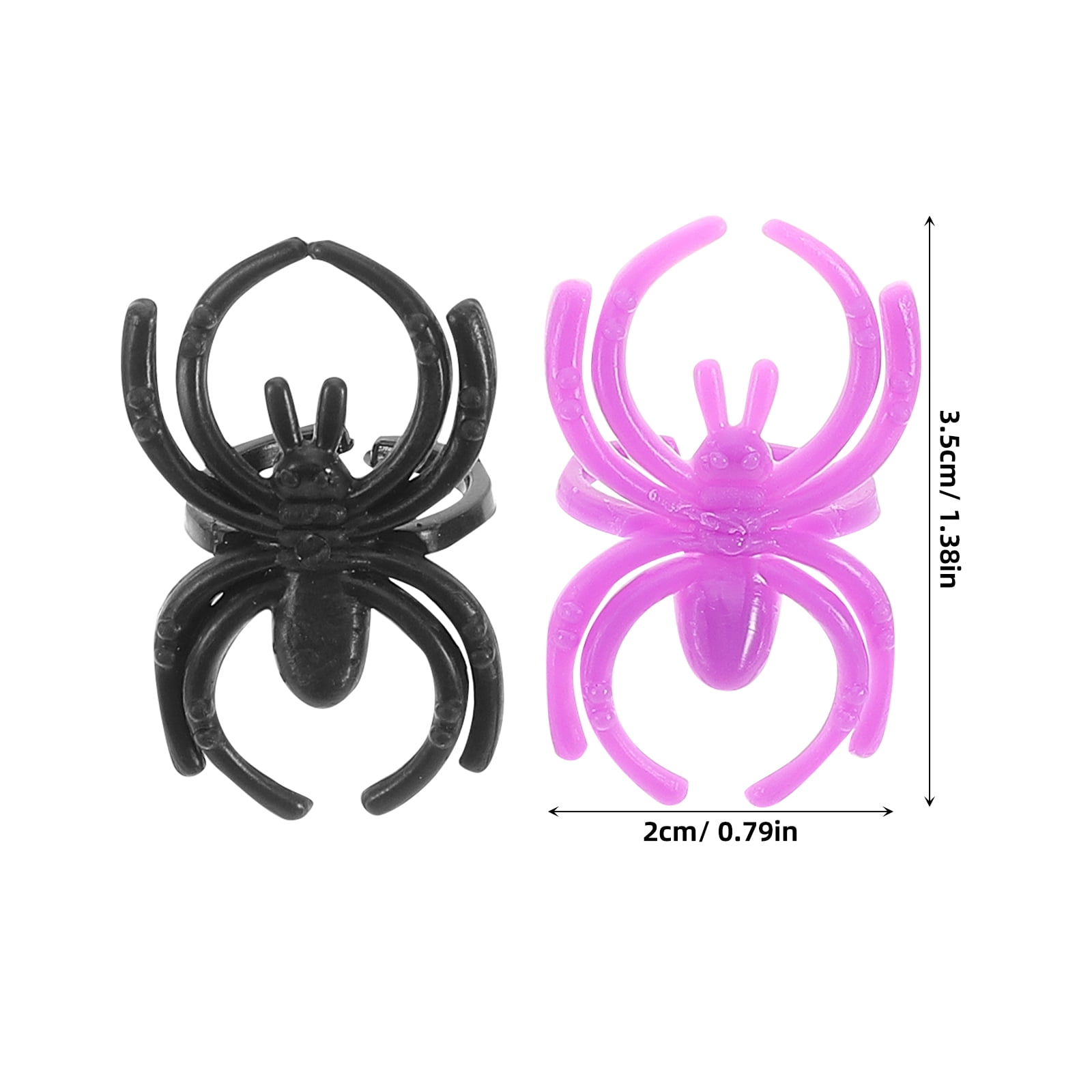 TABLZONE 60 Pcs Colorful Spider Rings Assorted Color Plastic for Spooky Decorations and Events