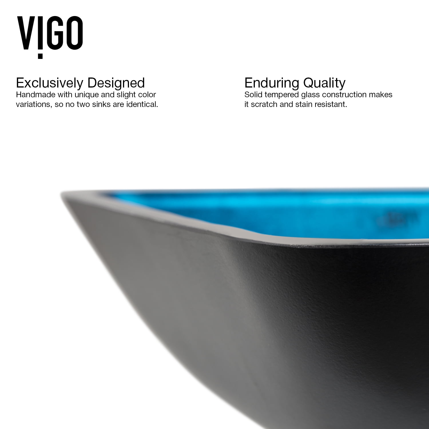 VIGO Donatello Turquoise Blue Glass 18 in. L x 13 in. W x 4 in. H Rectangular Vessel Bathroom Sink