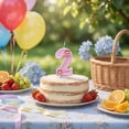 thumbnail image 4 of Birthday Number Candle, Glitter Pink Flower Decorated, 1 Piece,Suitable for Kids Cartoon Birthday Party Cake Decoration, 4 of 5