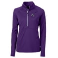 thumbnail image 2 of Women's Cutter & Buck  Purple Minnesota Vikings Helmet Logo Adapt Eco Knit Stretch Recycled Half-Zip Pullover Top, 2 of 3