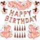 thumbnail image 1 of Globos para Fiesta de Cumpleanios 51 Piezas, Globos Happy Birthday,Globos Oro Rosas,Globos Confeti, Globos Corazón de Estrella de Aluminio, Ideal para Decoración de Fiestas, 1 of 4
