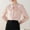 004 Pink, variant on Women's Bow Tie Neck Elegant Shirts Long Sleeve Blouse Solid Color Business Work Casual Tops