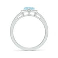 thumbnail image 2 of Angara Natural 0.7 Ct. Aquamarine with Diamond Halo Ring in 14K White Gold for Women (Ring Size: 8), 2 of 9