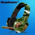 thumbnail image 4 of Auriculares para juegos con micrófono jinwen Camuflaje Oreja de Gato Verde, 4 of 8